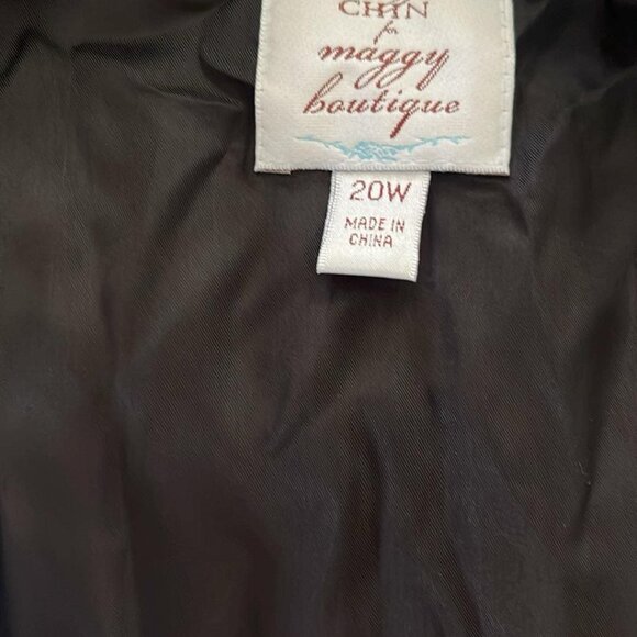 Suzi Chin for Maggie Boutique Black Cocktail Dress/Pockets! SZ 20W***MISSING Bel - Picture 4 of 11